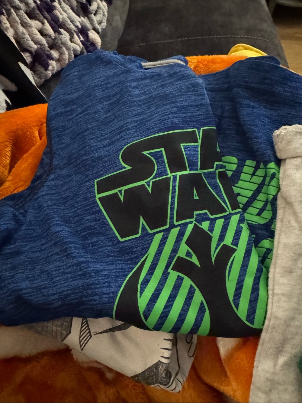 Star Wars Blue Tee with Neon Green Logo